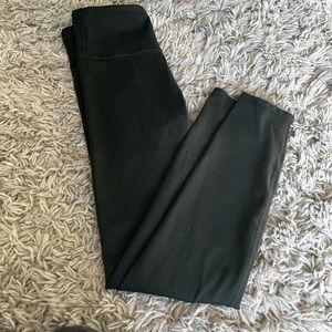 green athletic leggings